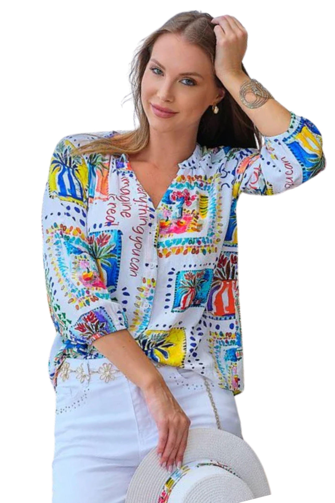 PRINTED V-NECK - 26624
