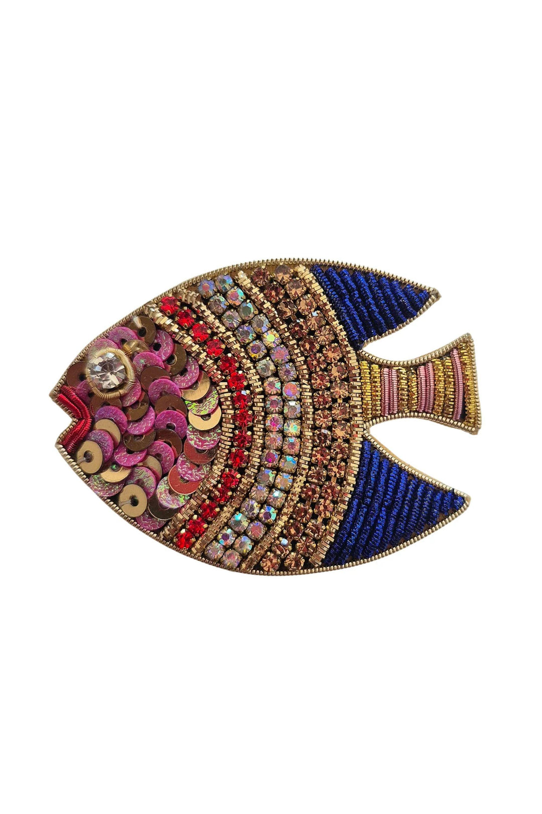 BEADED FISH BROOCH - B42402A