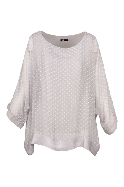 WOVEN 3/4 SLV TOP - 10/65126PU