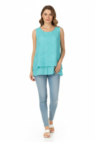 WOVEN S/LESS TOP - 15/65687U