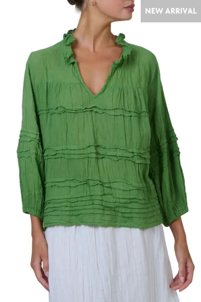 3/4 SLEEVE TOP - P92 S/M / GREEN TOP
