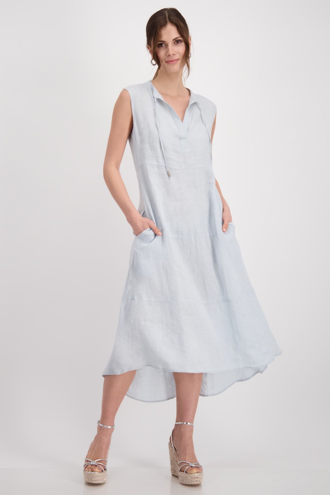 LINEN MAXI DRESS - 408566MNR