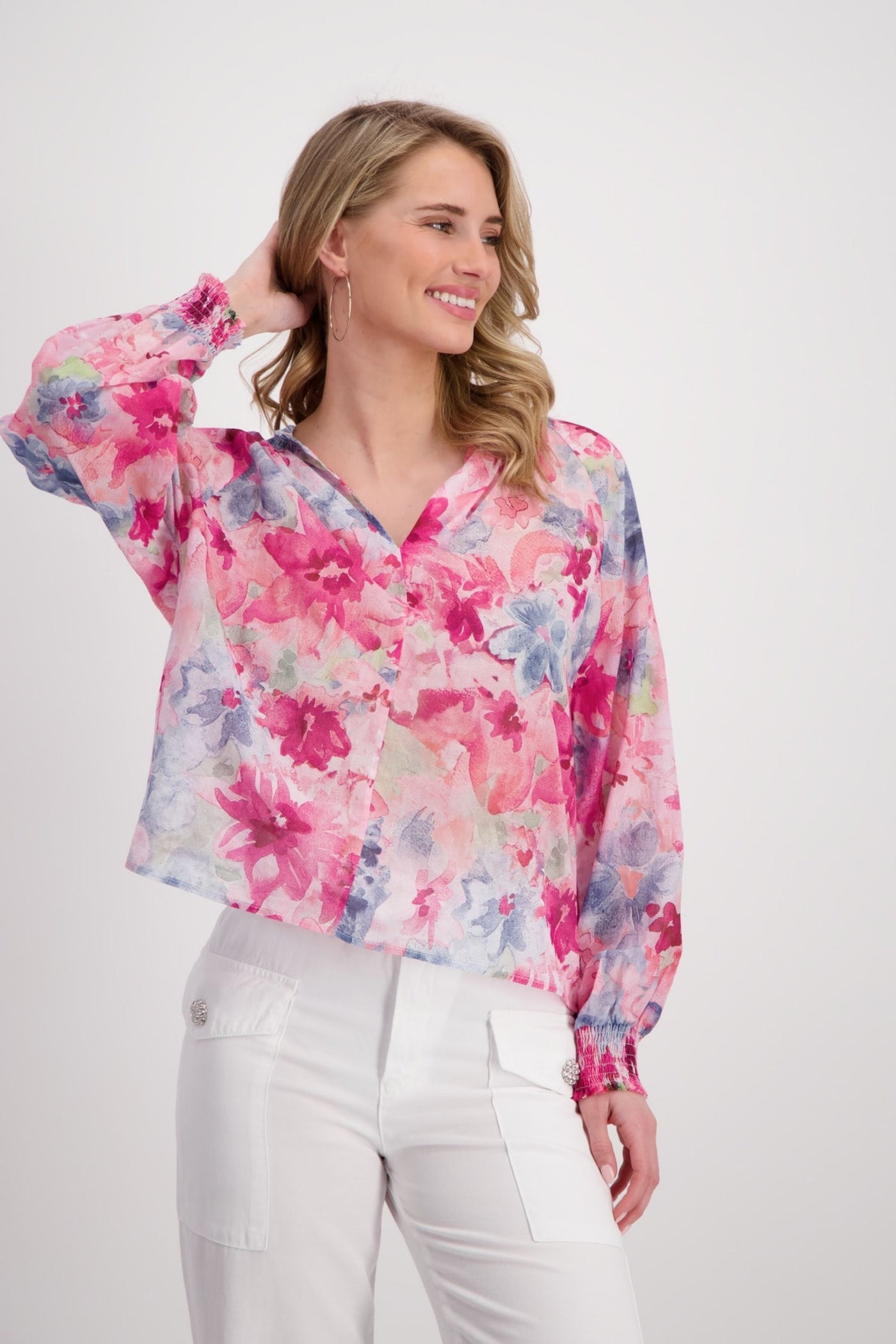 FLORAL BLOUSE - 408917MNR