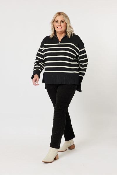 PALMA STRIPE ZIP KNIT - 44034GS