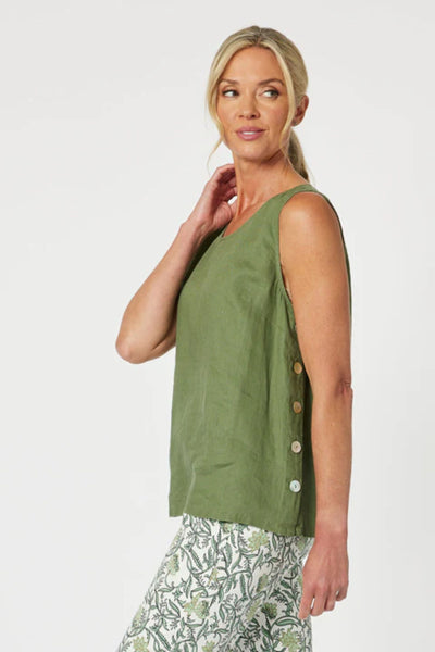 SARA SIDE BUTTON CAMI - 45999GS