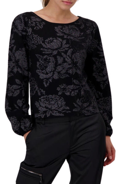 BLACK FLORAL KNIT - 808507MNR