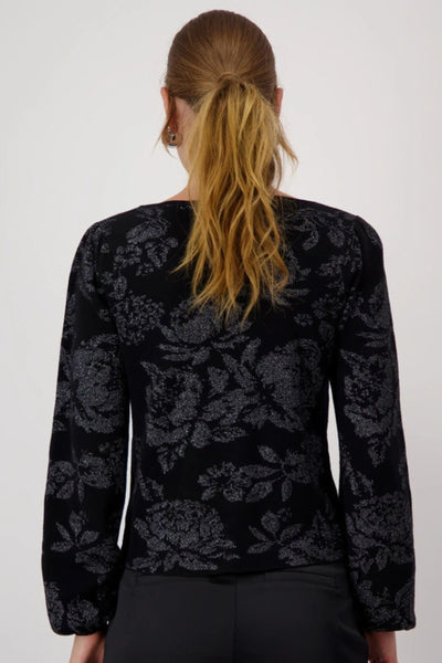 BLACK FLORAL KNIT - 808507MNR