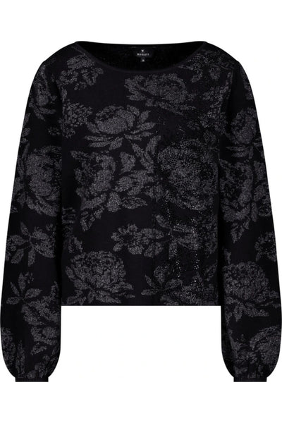 BLACK FLORAL KNIT - 808507MNR
