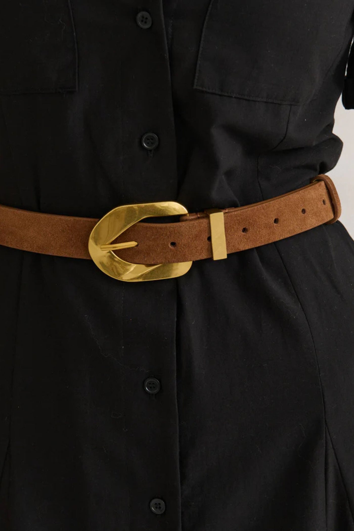 SUEDE CHAIN BUCKLE BELT - AWBE7035