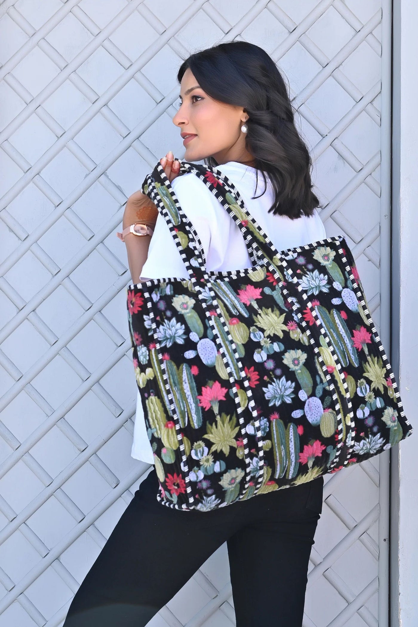 CACTUS VELVET TOTE - VTCAP00