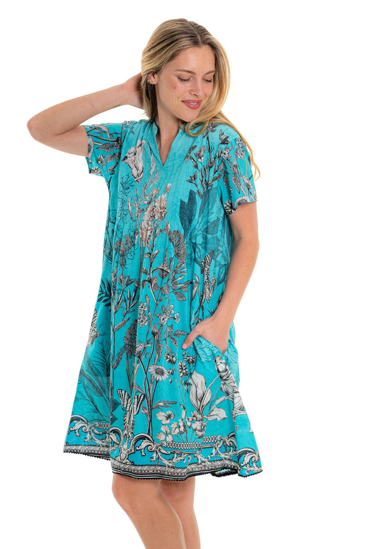 BUTTERFLY BLU PINTUCK DRESS - LDR-1768-BTB