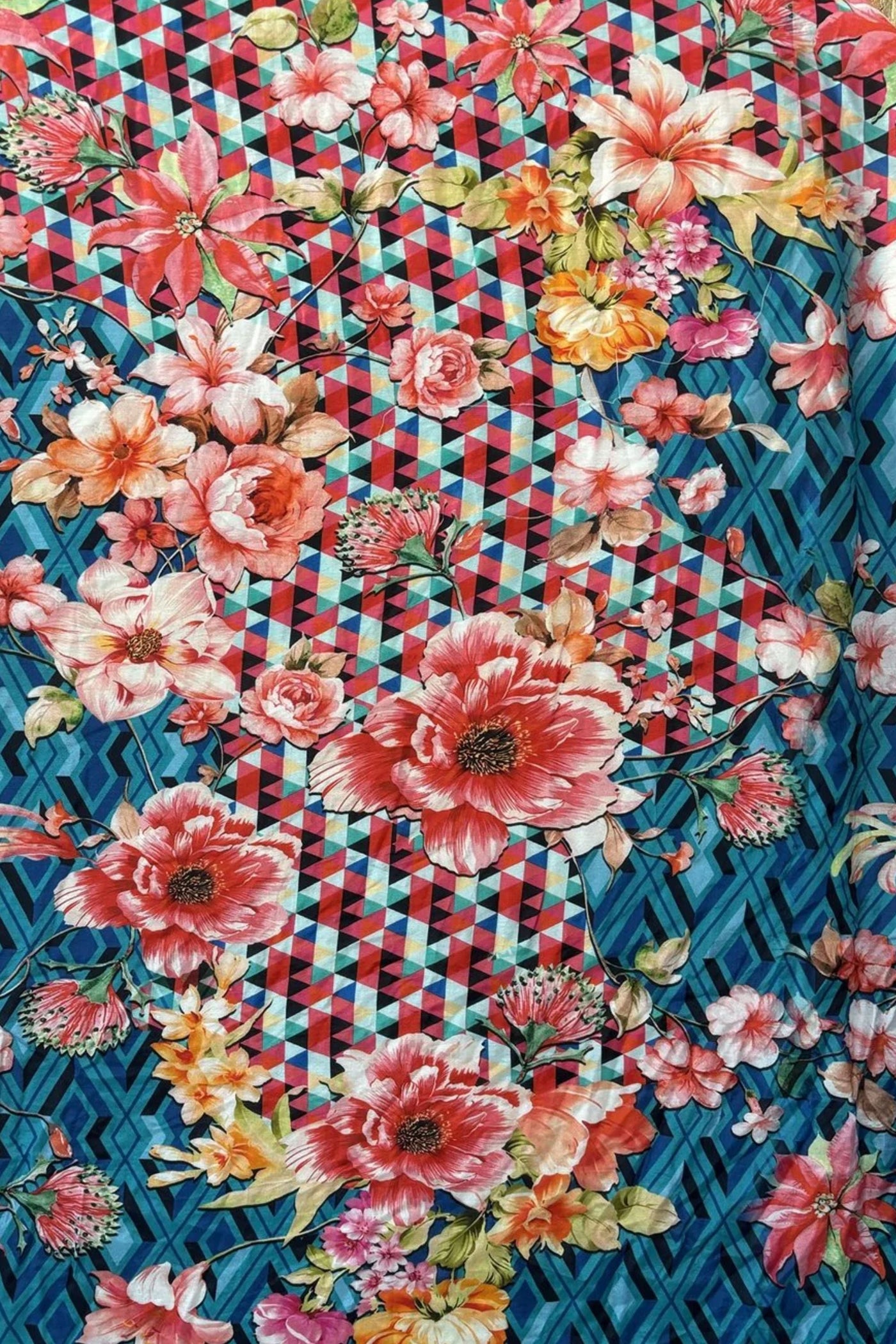 FLORAL DIAMOND PINTUCK DRESS - SDR-1768-FDM DRESS