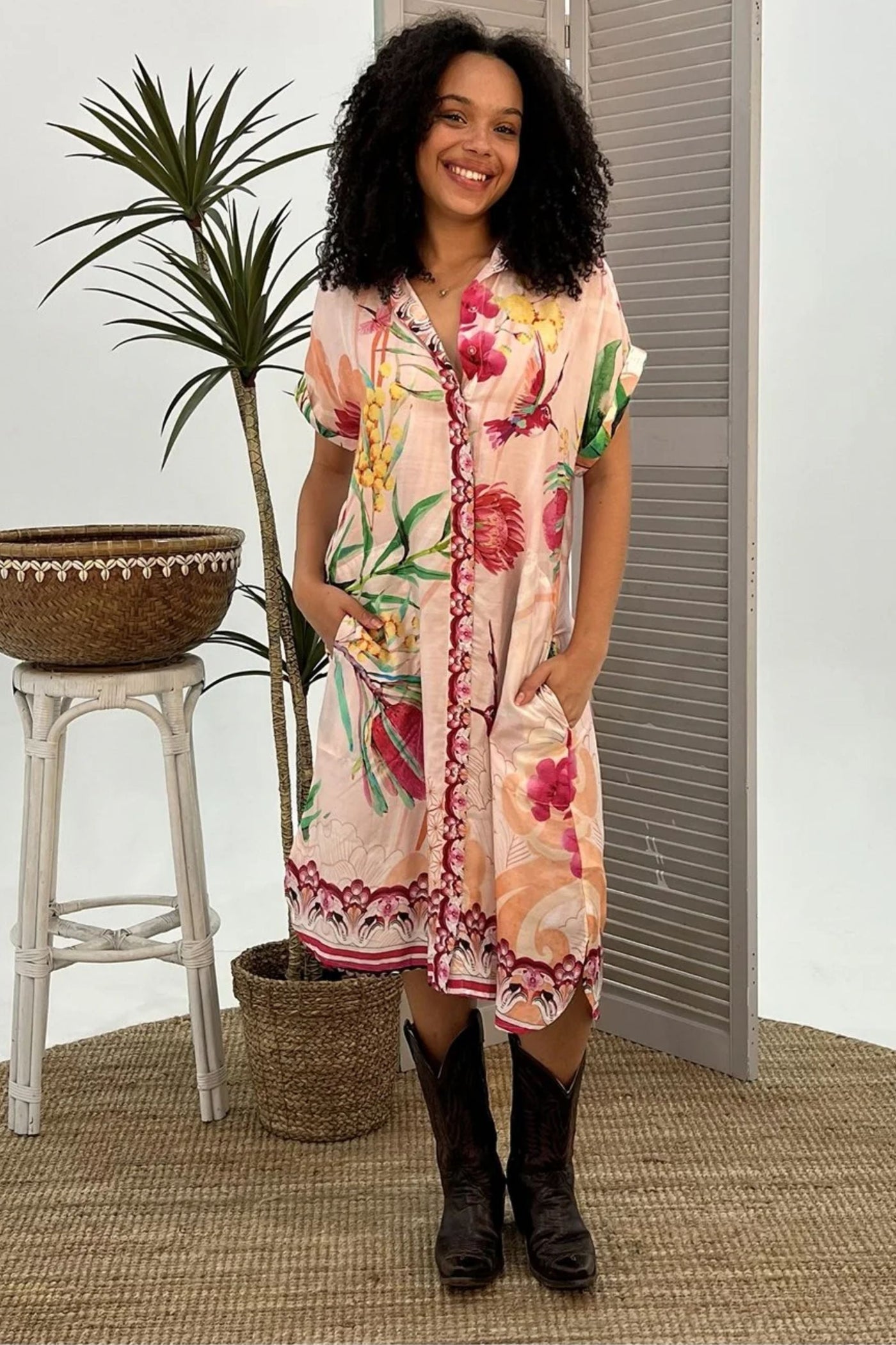 WILD WATTLE DRESDEN DRESS - LDR-1807-WWT DRESS