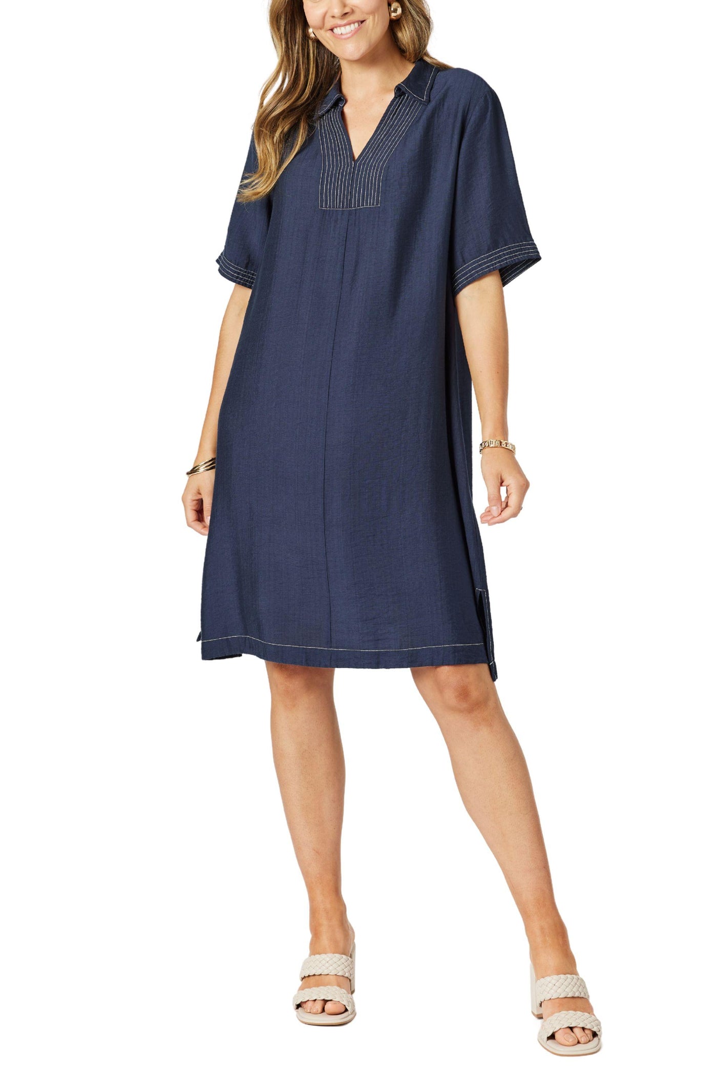 TOP STITCH DRESS - 48292C