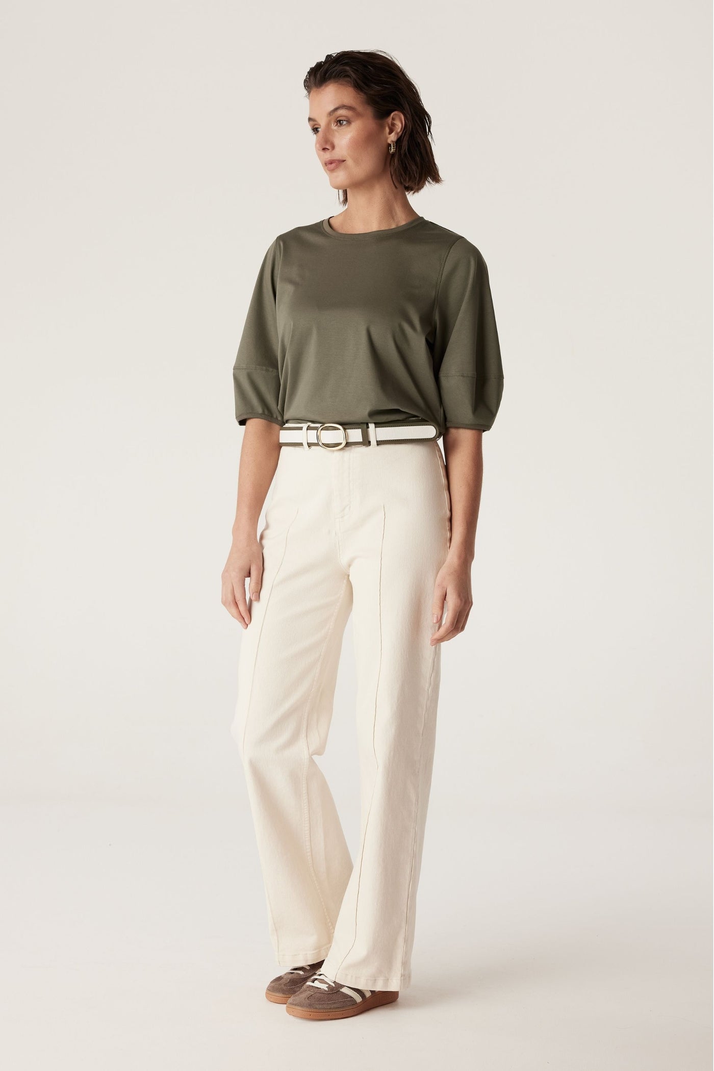 PIMA LANTERN SLEEVE TOP - CSS24496