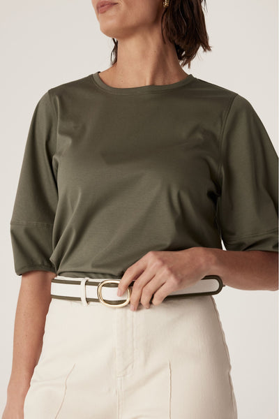 PIMA LANTERN SLEEVE TOP - CSS24496