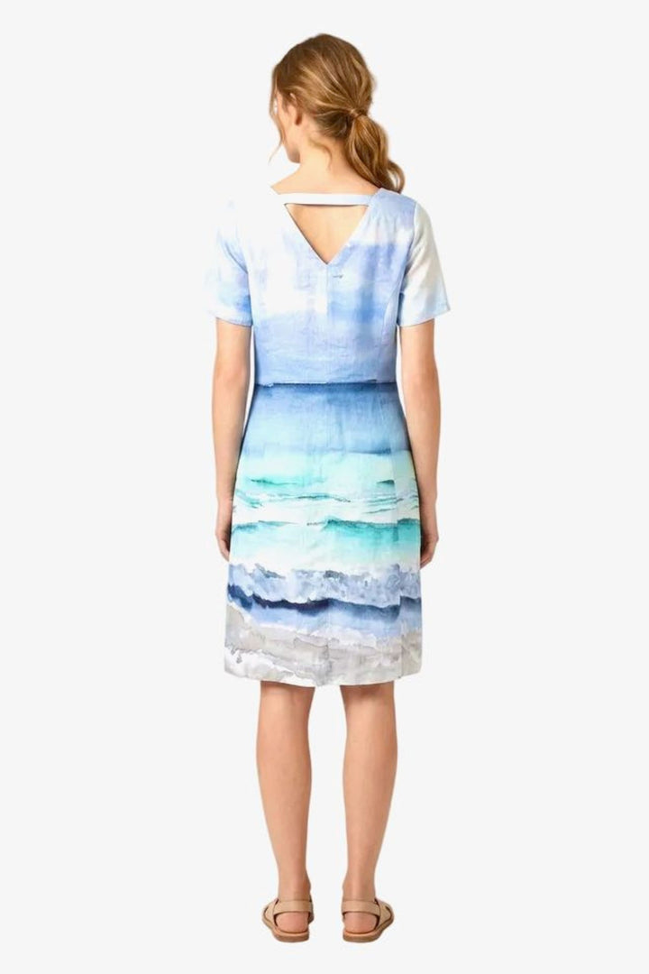 LINEN V-NECK DRESS - 26617