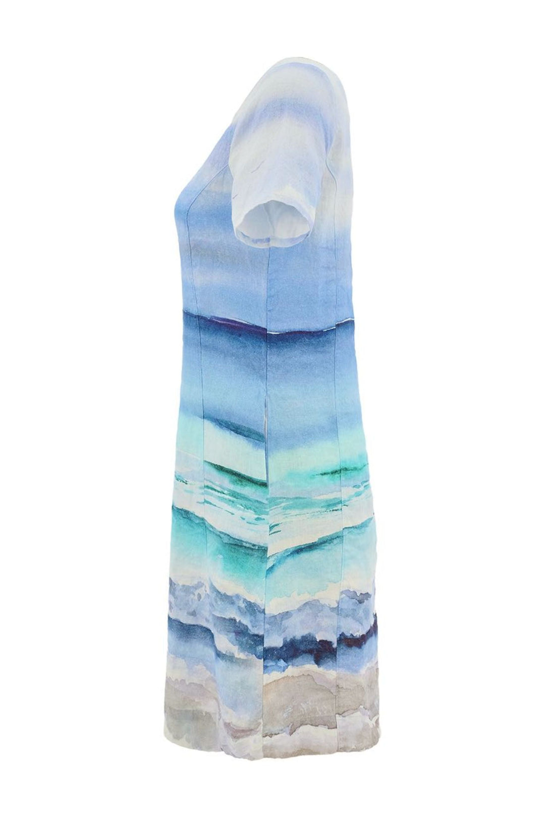 LINEN V-NECK DRESS - 26617