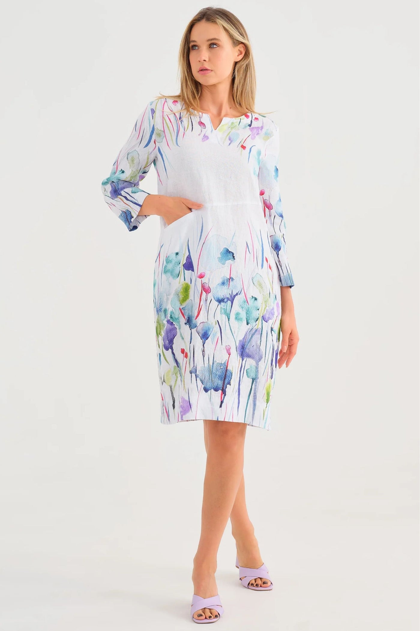 TAB SLEEVE DRESS - 25783DC