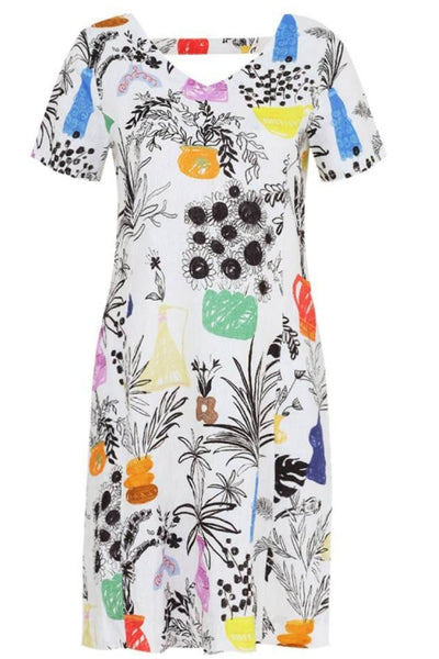 V NECK DRESS - 25717DC