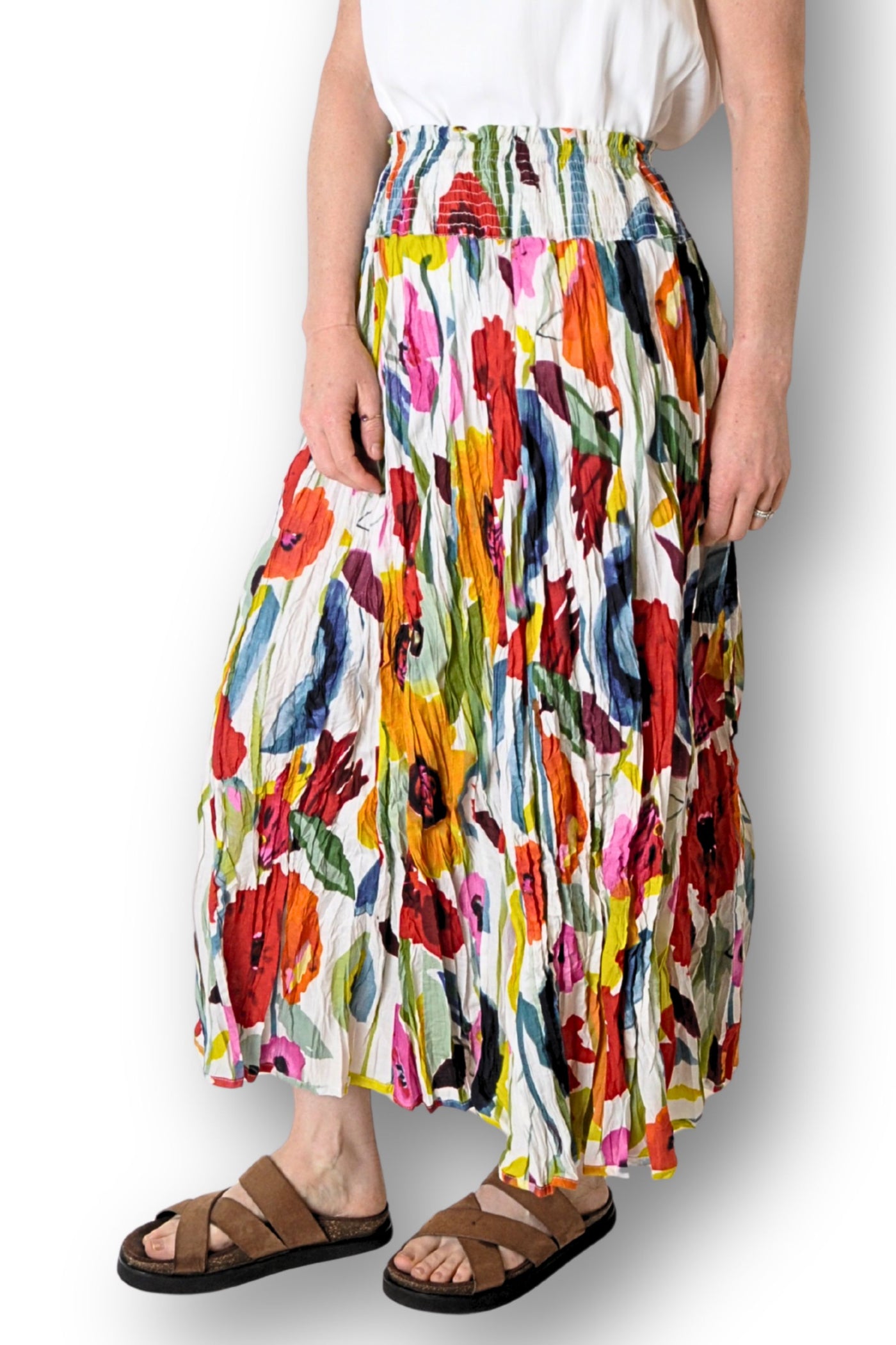 SHIRRED WAIST MAXI SKIRT - JAJA-5AK
