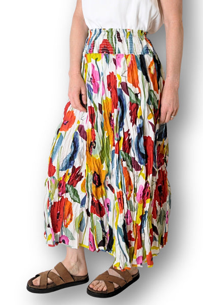 SHIRRED WAIST MAXI SKIRT - JAJA-5AK
