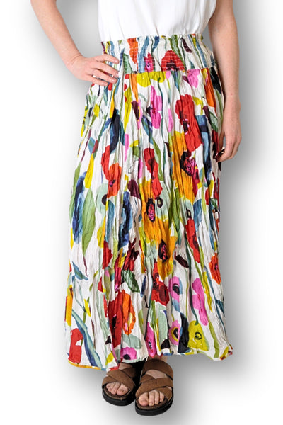 SHIRRED WAIST MAXI SKIRT - JAJA-5AK