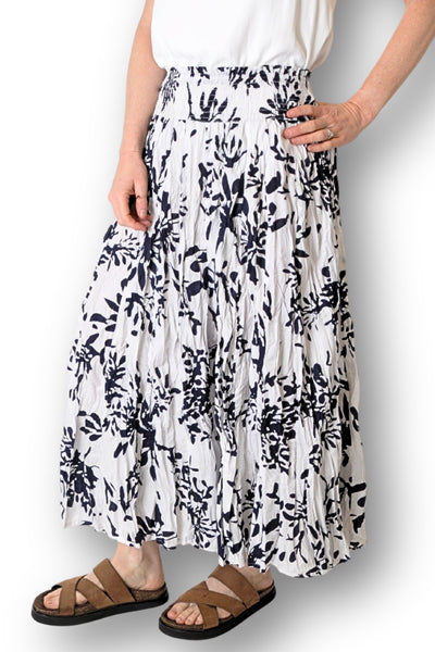SHIRRED WAIST MAXI SKIRT - JAJA-5AK