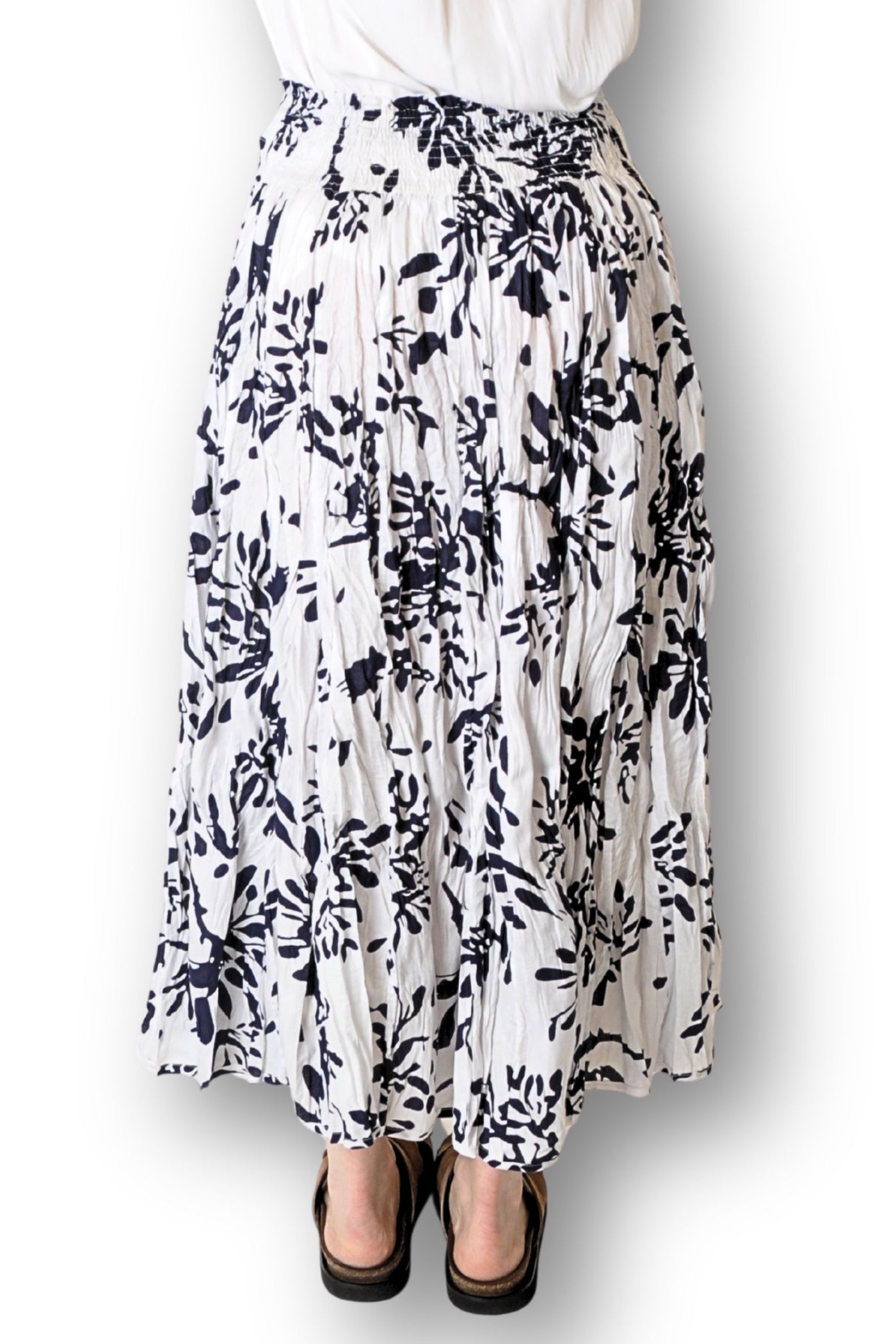 SHIRRED WAIST MAXI SKIRT - JAJA-5AK