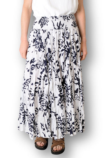 SHIRRED WAIST MAXI SKIRT - JAJA-5AK