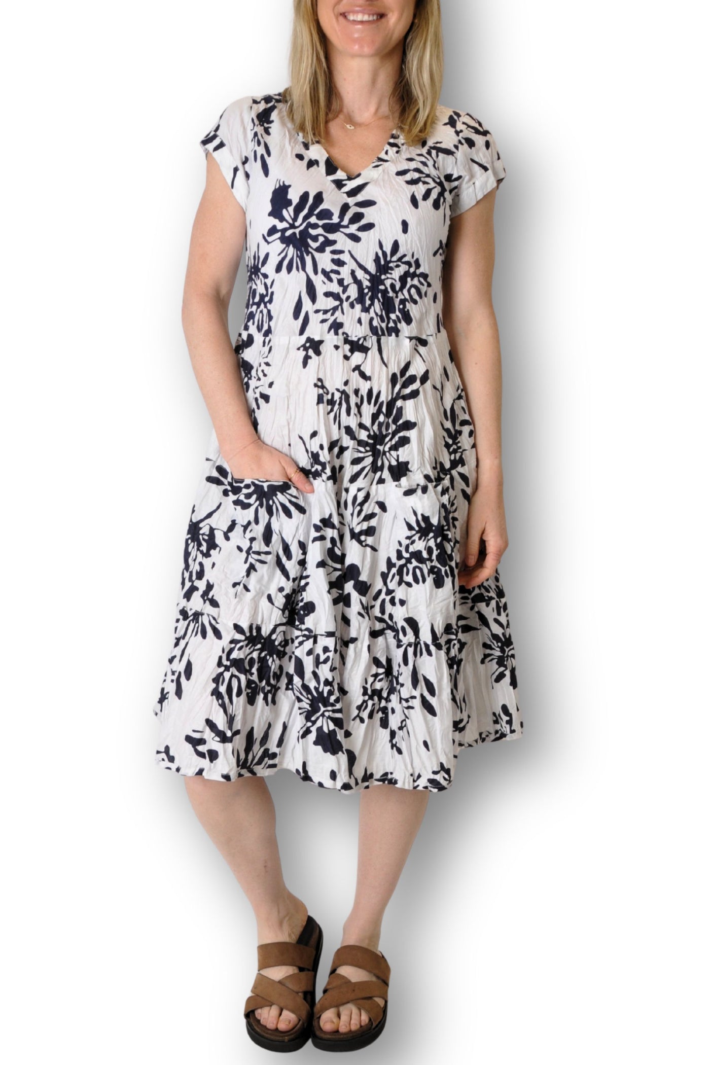 CAP SLV MIDI DRESS - JALAN-5AK