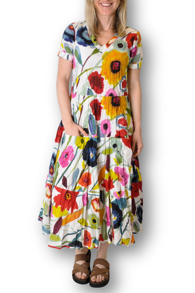S/SLV MIDI DRESS - JAZI-5AK