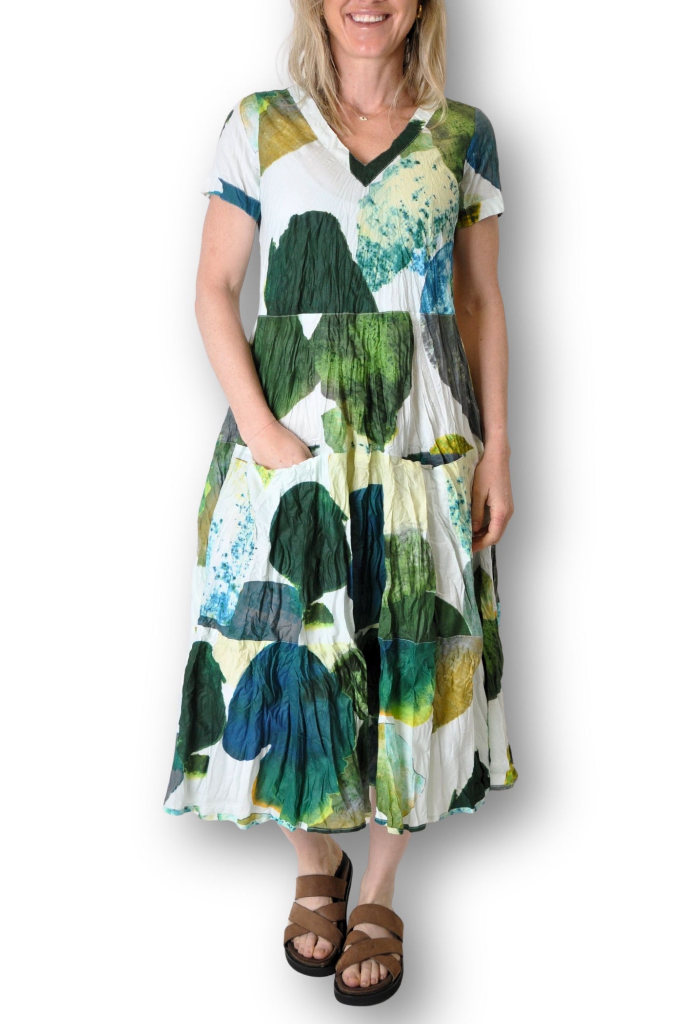 S/SLV MIDI DRESS - JAZI-5AK