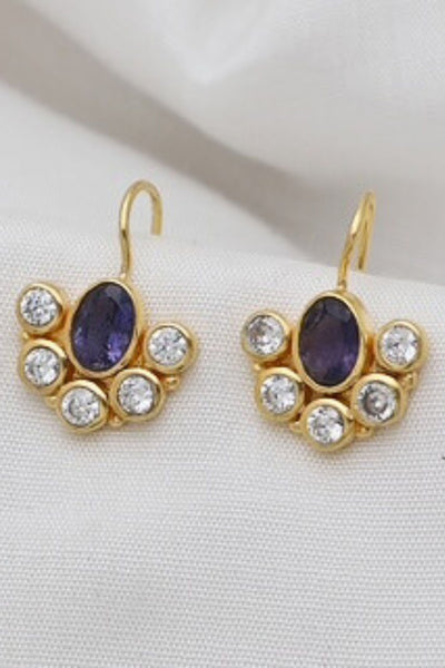 KEON BLUE TOPAZ GEM EARRINGS - E1089