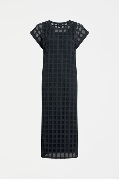 GRID BURNOUT MIDI DRESS - A1564