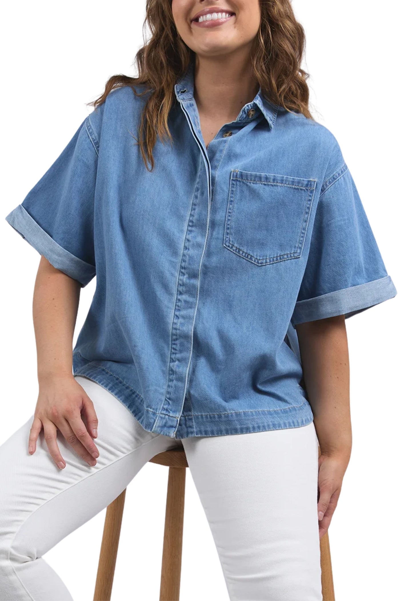 ANNIKA SS DENIM SHIRT - 81D1545
