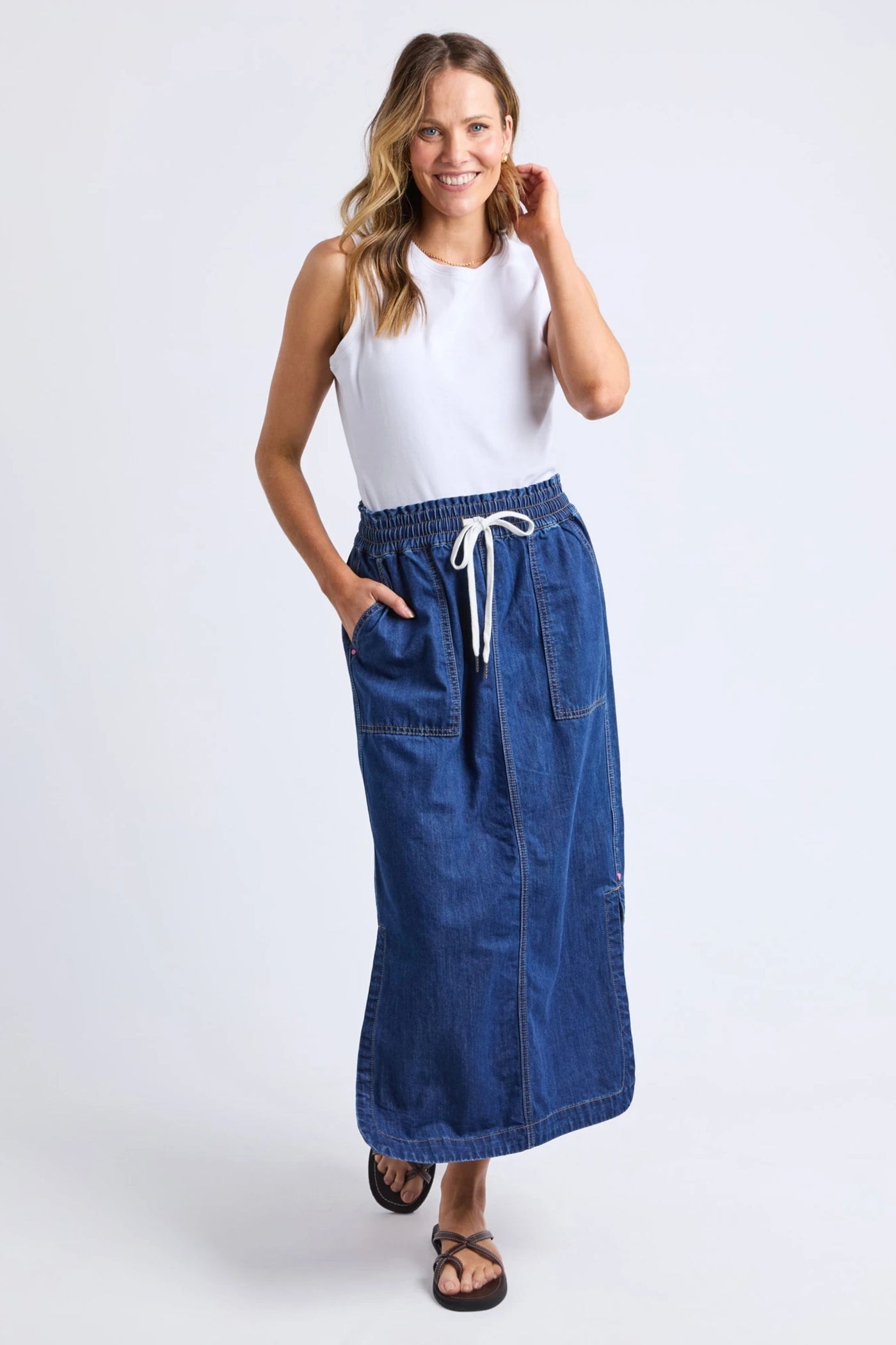 CLOVER MIDI DENIM SKIRT - 81D1570