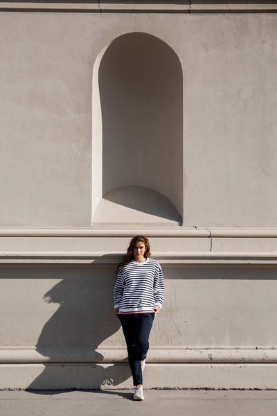 RAVEN STRIPE FLEECE CREW - 81X4489 TRACK TOP