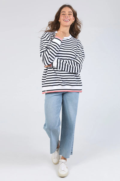 RAVEN STRIPE FLEECE CREW - 81X4489 TRACK TOP