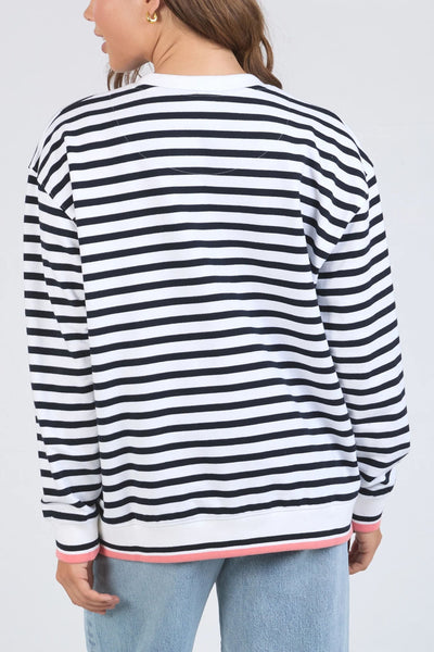 RAVEN STRIPE FLEECE CREW - 81X4489 TRACK TOP
