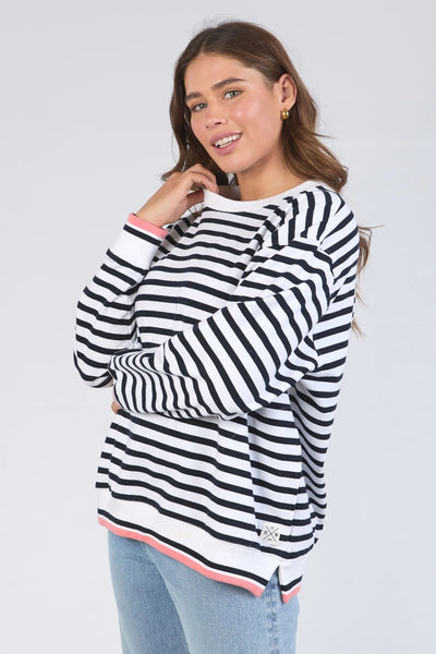RAVEN STRIPE FLEECE CREW - 81X4489 TRACK TOP