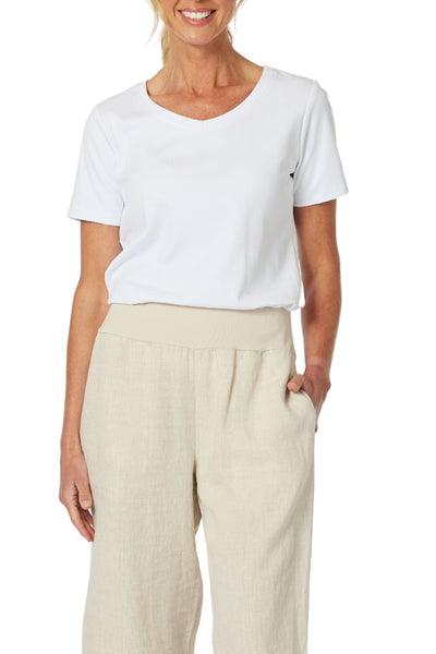 V NECKLINE TEE - 45995GS