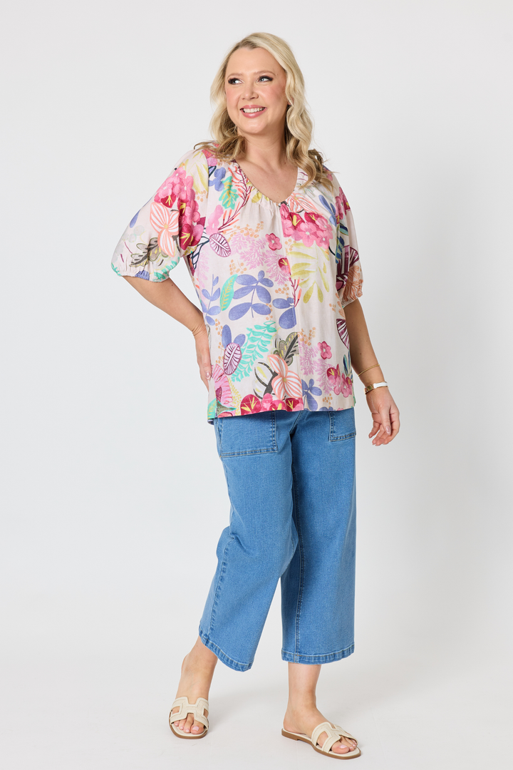 DESERT ROSE PRINT TOP - 49480GS