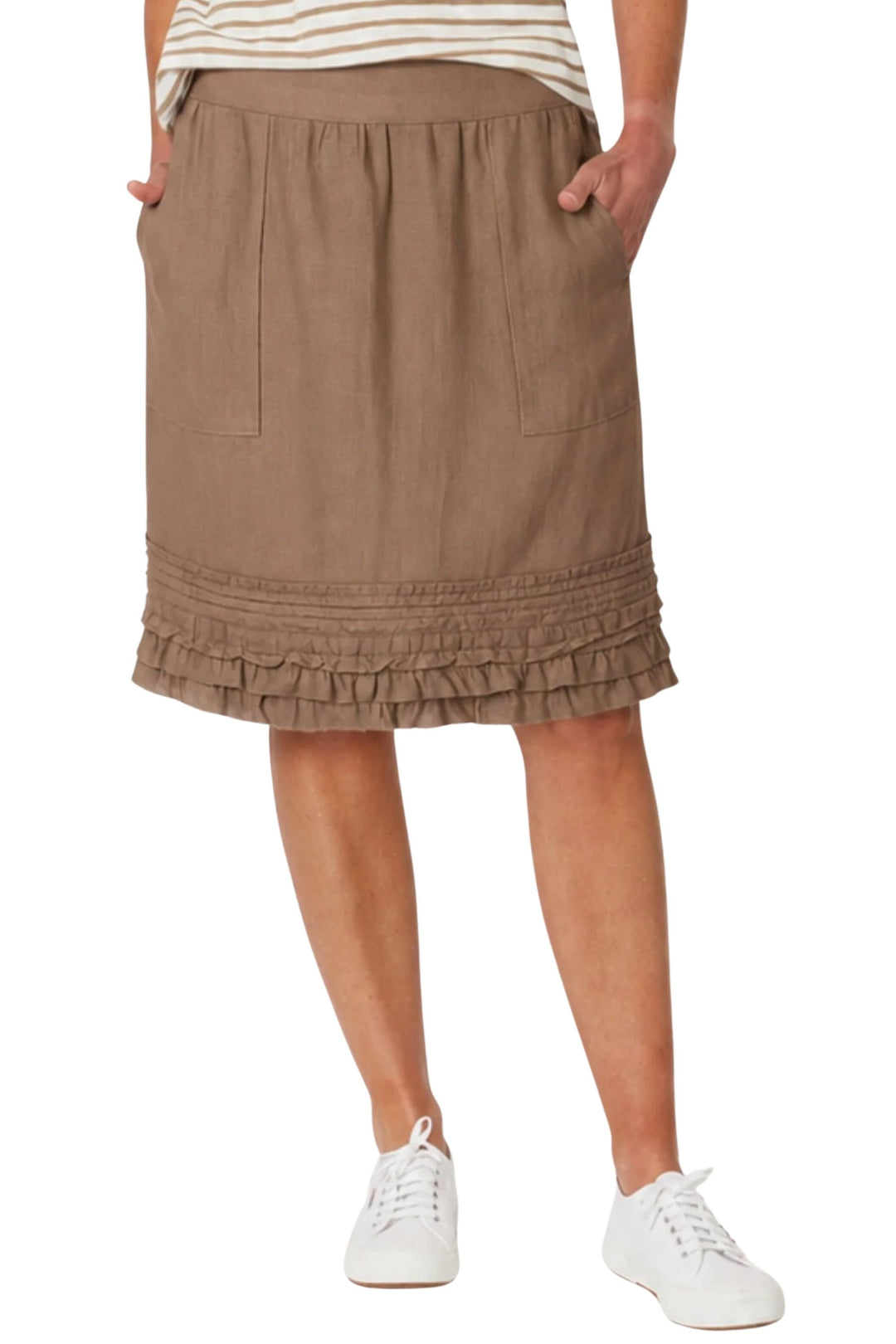 RUFFLE HEM SKIRT - 37383GS