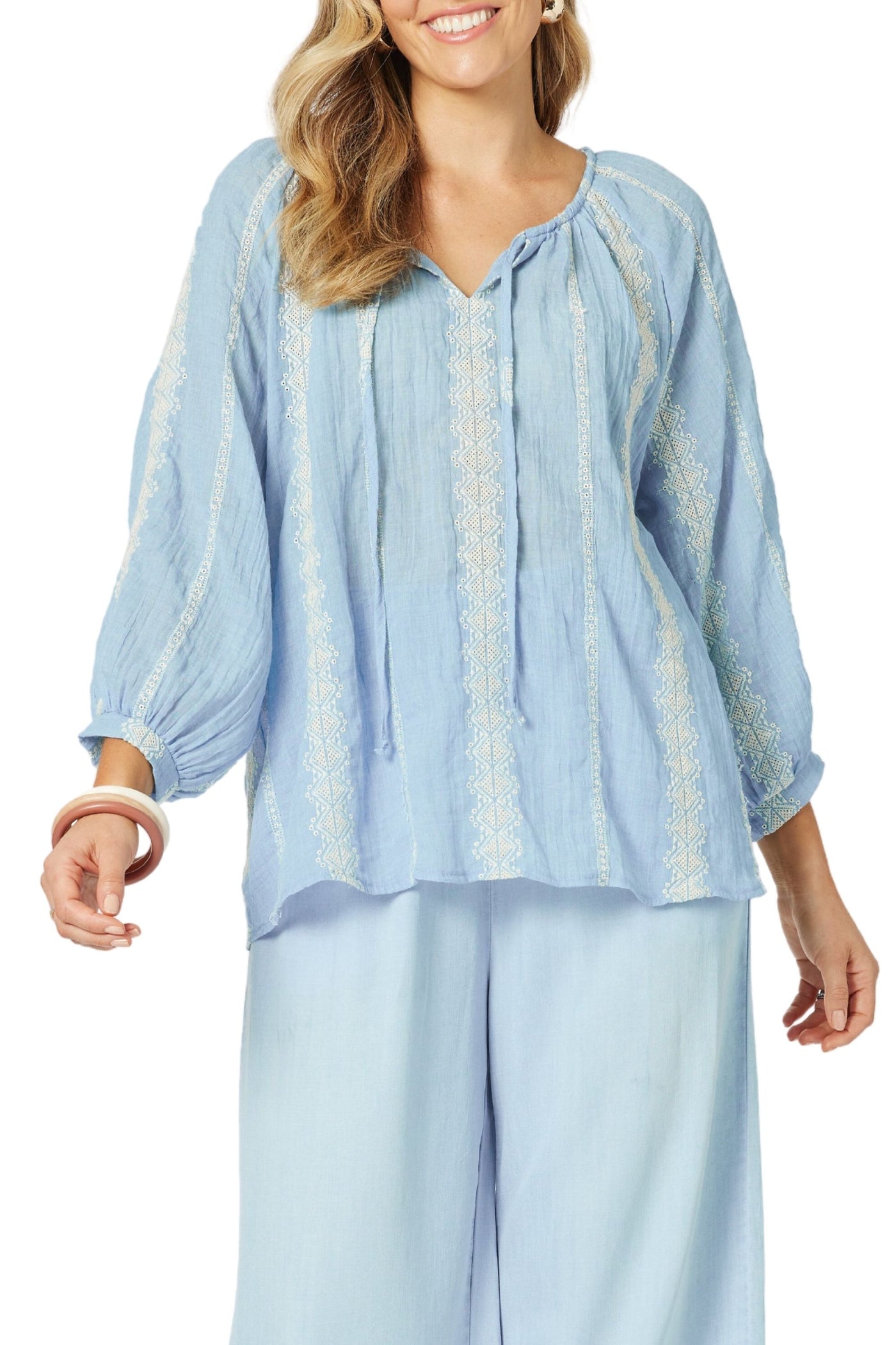 SORRENTO EMBROIDERED TOP - 45921HV