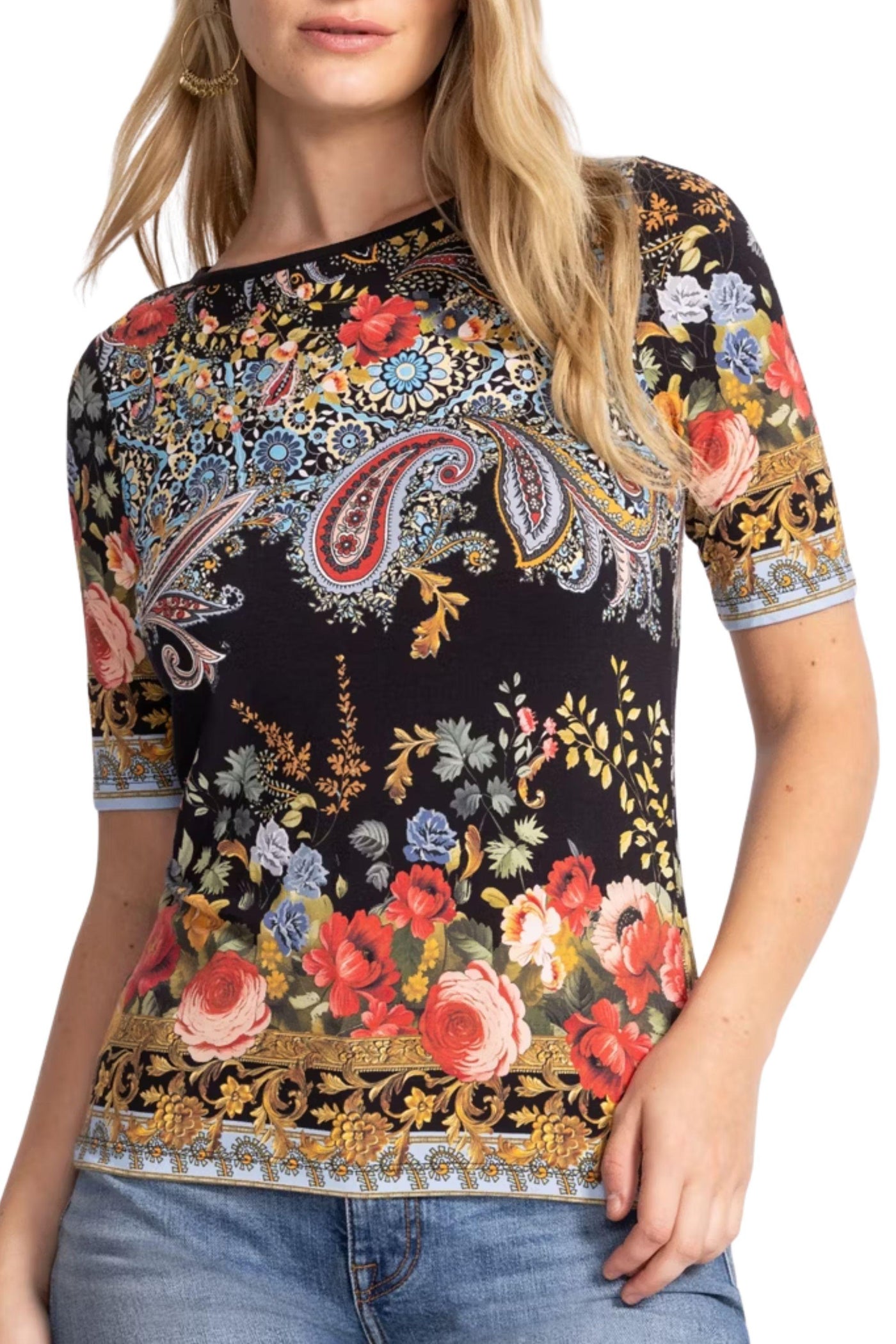 JANIE BOAT NECK TEE - T16725-7