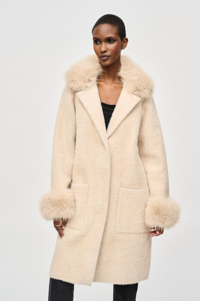 DETACHABLE FAUX FUR COAT - 243923JR