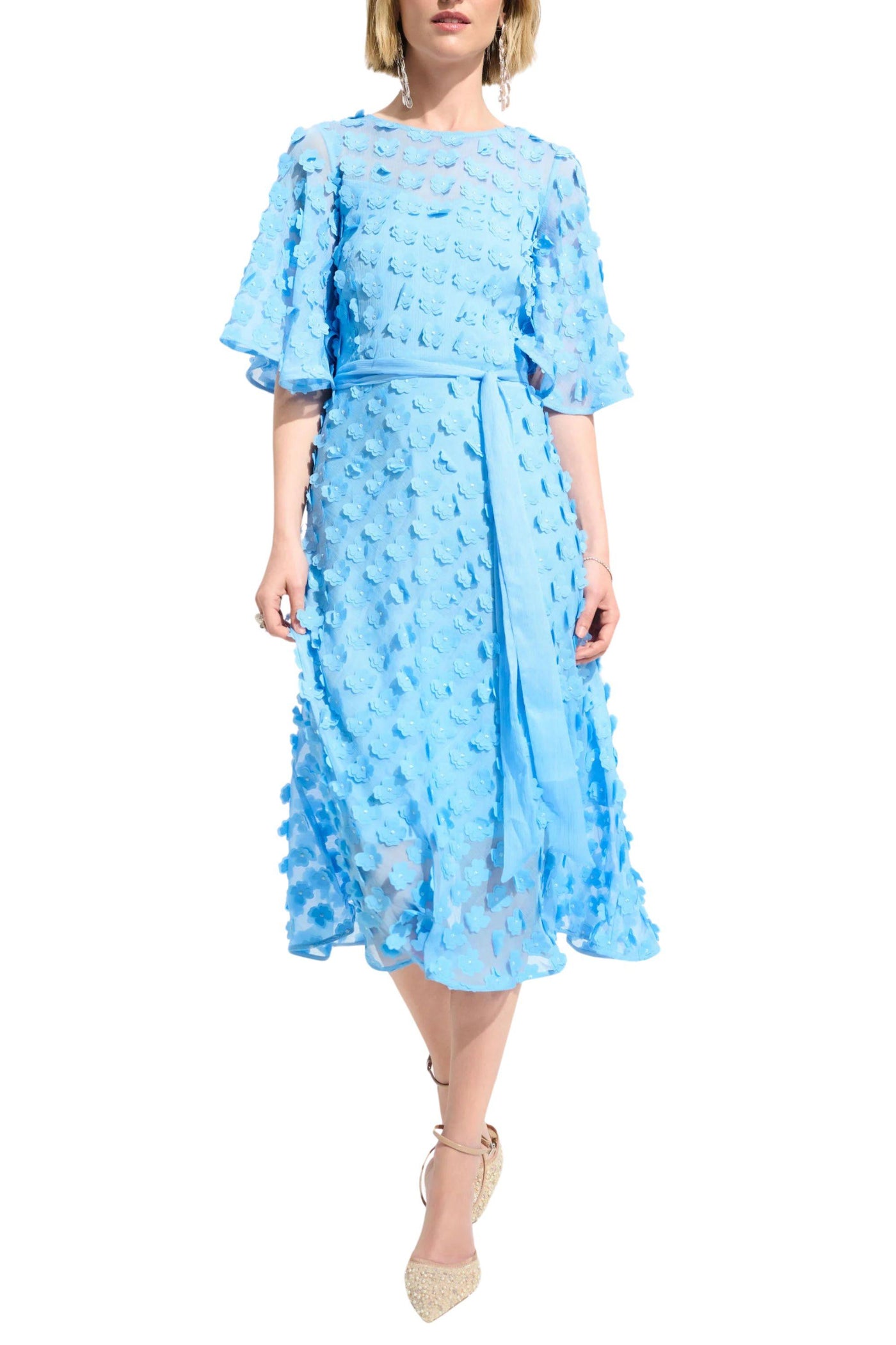 EMBROIDED CHIFFON DRESS - 261738JR