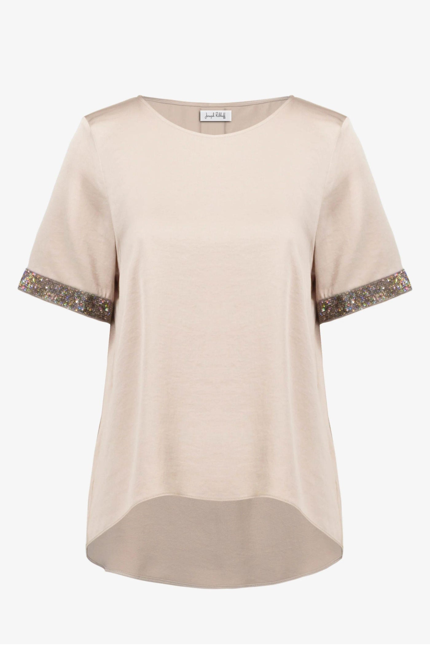 SATIN WITH RHINESTONE DETAIL TOP - 261116JR