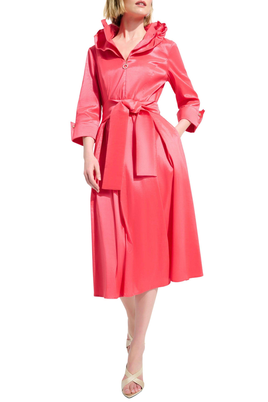 STRETCH TAFFETA FIT AND FLARE DRESS 261719JR – OBriens Clothing Co